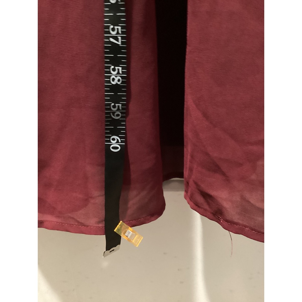 Lulus All About Love Burgundy Maxi Dress Chiffon Flutter Sleeve Formal 2XL NWT - Picture 5 of 11